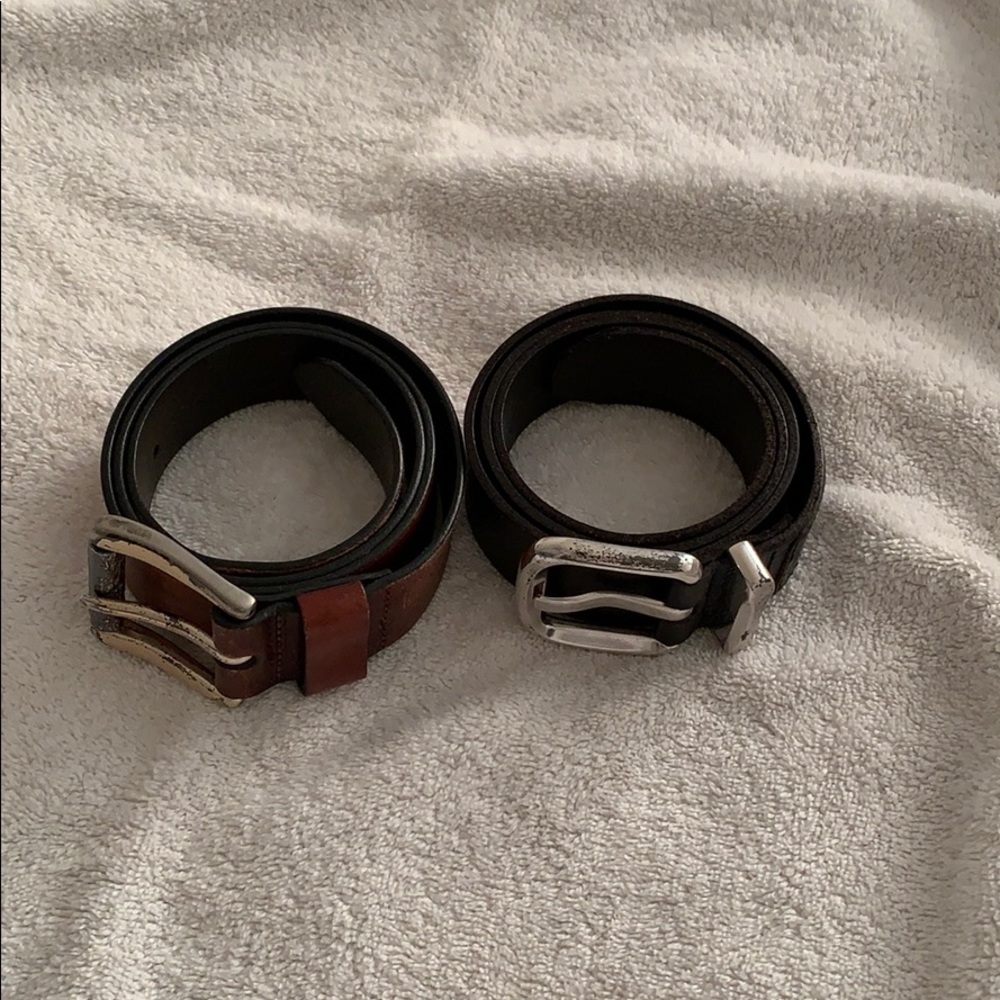 two fossil leather belts